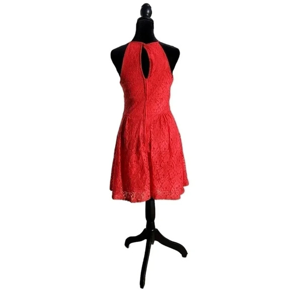 B. Darlin Peach Lace Mini Dress Size 1/2 - Picture 8 of 13